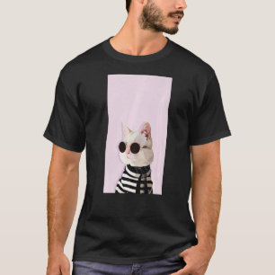 Camiseta Gato Fashionista Gato Legal Gatinho Gatinho Rosa P