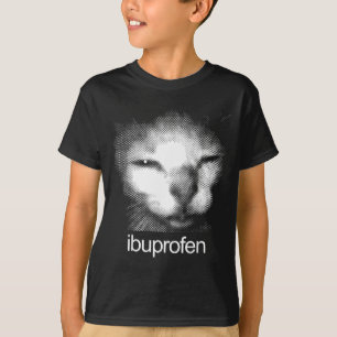 Camiseta Gato Feio Retro Meme Divertido de Ibuprofeno para 