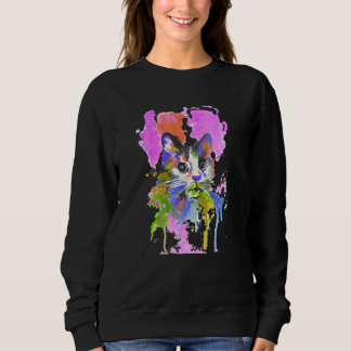 Camiseta Gato - Felino De Cor Da Água - Gráfico Único De Fe
