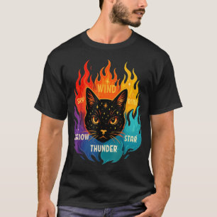 Camiseta Gato Felino Rio Estrela Trovão Céu Sombra Vento