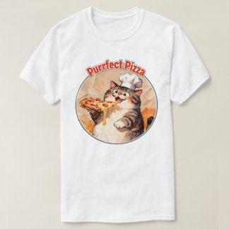 Camiseta Gato Feliz Chef com Pizza