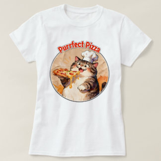 Camiseta Gato Feliz Chef com Pizza