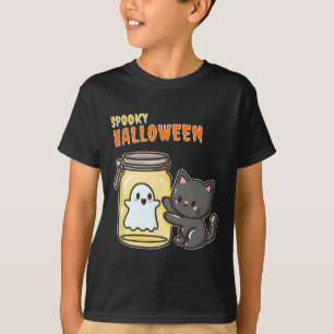 Camiseta Gato Feliz de Halloween Spooky