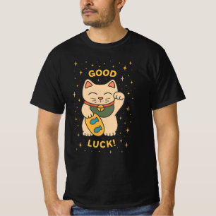 Camiseta Gato Feliz, Design de Boa Fortuna