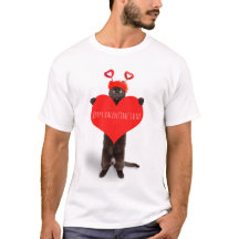 Gato feliz dia de os namorados Cute Segurando Humo