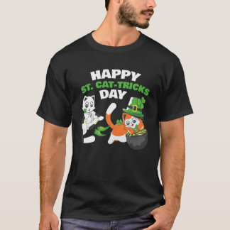 Camiseta Gato Feliz Dia de São Catricks Irlanda Festa Gato 