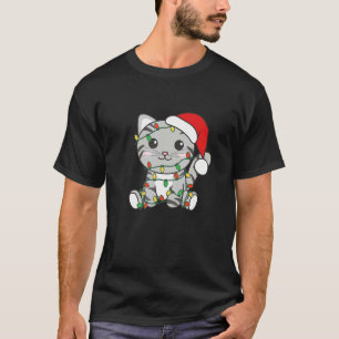 Camiseta Gato Feliz Natal Animais de Inverno Gatos Natal 