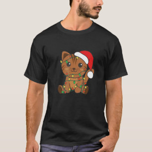 Camiseta Gato Feliz Natal Animais de Inverno Gatos Natal