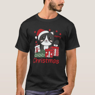 Camiseta Gato Feliz Natal Animais de inverno Gatos Natal