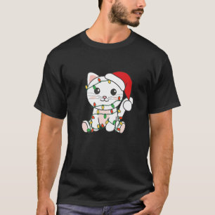 Camiseta Gato Feliz Natal Animais de inverno Gatos Natal