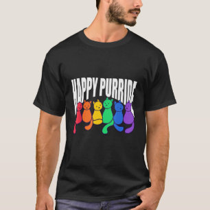 Camiseta Gato Feliz Orgulho Amante Gatinho Fofo Arco-Íris L