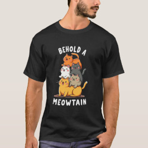 Camiseta Gato Feliz Pilha Meowtain
