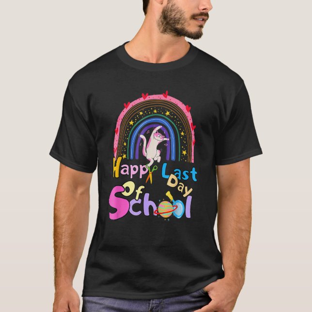 Camiseta Gato Feliz Último Dia De Aula (Frente)