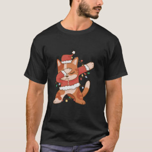 Camiseta Gato festivo de Natal Dab Divertimento