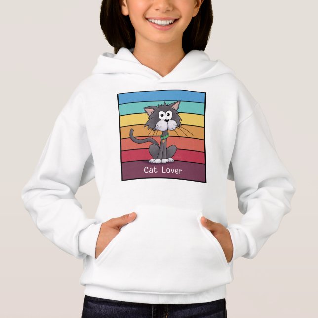 Camiseta Gato festivo Hoodie (Frente)