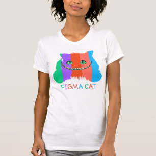 Camiseta gato figma engraçado e gato colorido