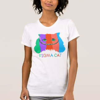 Camiseta gato figma engraçado e gato colorido