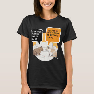 Camiseta Gato Filosófico Ponto Vermelho Humor Existencial A