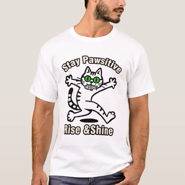 Camiseta Gato Fique Positivo (Frente)