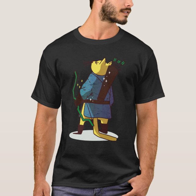 Camiseta gato flechas arco e flecha (Frente)