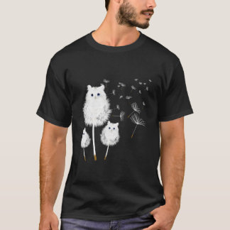 Camiseta Gato Flor de Dente-de-Leão Gato