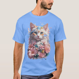Camiseta Gato Floral