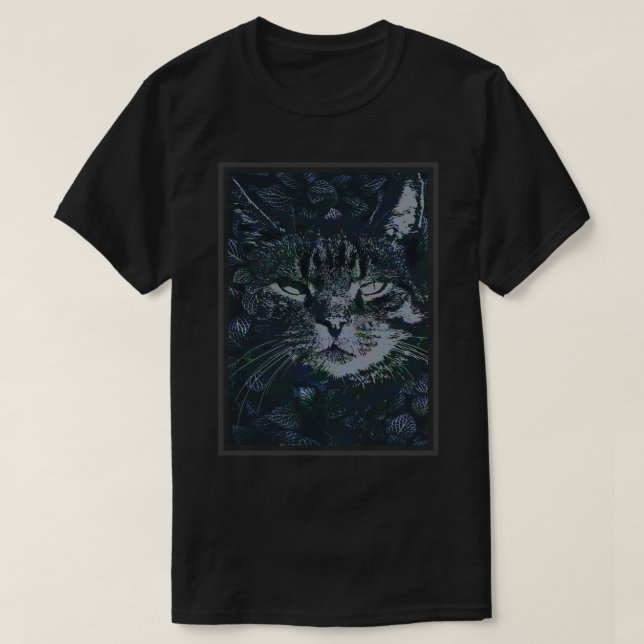 Camiseta Gato floral (Frente do Design)