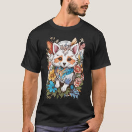 Camiseta Gato Floral