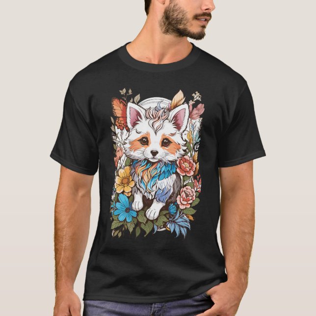 Camiseta Gato Floral (Frente)