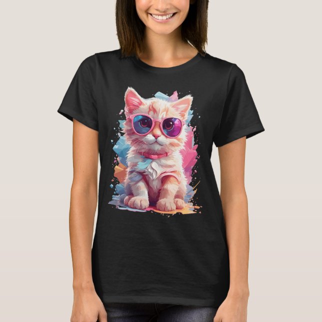 Camiseta Gato Floral (Frente)