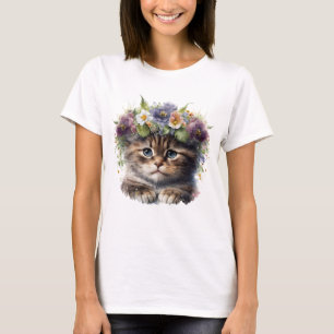 Camiseta Gato Floral de Cólvora