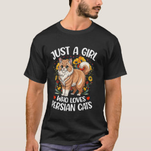 Camiseta Gato Floral Estético Apenas Uma Garota Que Ama Per
