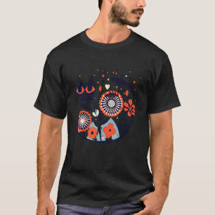 Camiseta Gato Floral Estilo Escandinavo Amante de Gato Pret