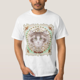 Camiseta Gato Floresta Norueguesa Fleur De Lis
