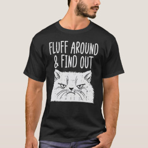 Camiseta Gato Fluff Por Aí Descobre Homens Adultos Humor