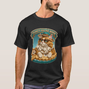 Camiseta Gato Flutuante de Humor Felino Legal no Flutuador
