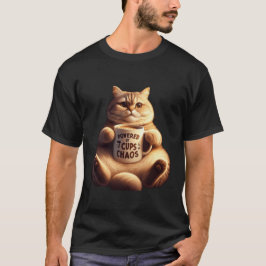 Camiseta Gato Fofinho Energizado por 7 Xícaras de Caos