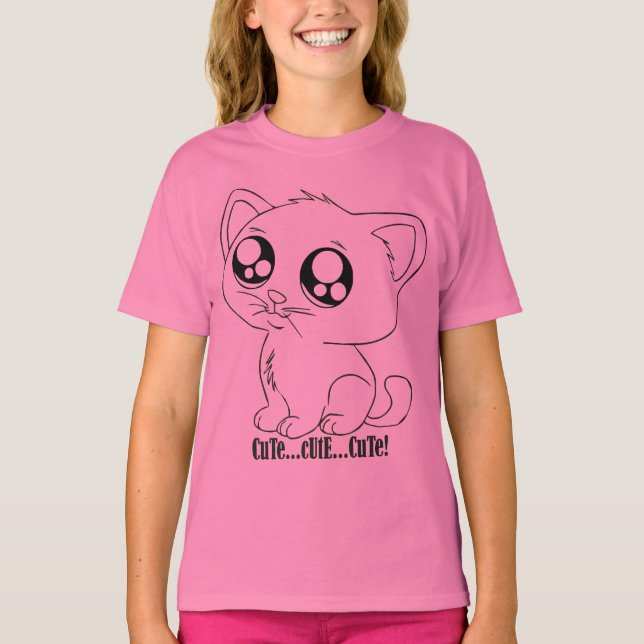 Camiseta gato fofo (Frente)