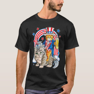 Camiseta Gato Fofo 4 De Julho Dia Da Independência American