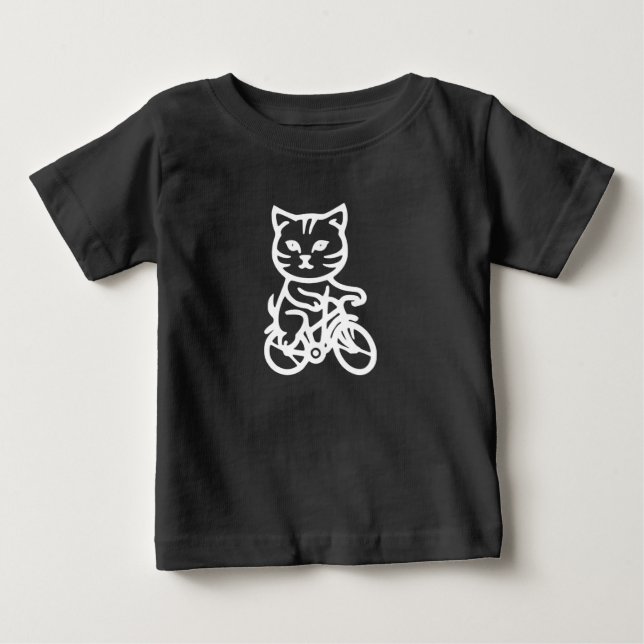 Camiseta Gato fofo andando de bicicleta (Frente)