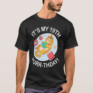 Camiseta Gato Fofo Brinquedos de Peixe Sonolento 19 Anos É