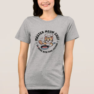 Camiseta Gato Fofo Chef de Cozinha para Mulheres e
