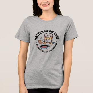 Camiseta Gato Fofo Chef de Cozinha para Mulheres e
