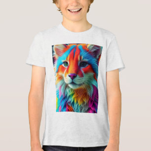 Camiseta Gato Fofo Colorido como um Arco-íris-68587