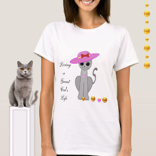 Camiseta Gato Fofo com Chapéu