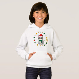 Camiseta Gato Fofo com Chapéu de Papai Noel – Festa de Nata