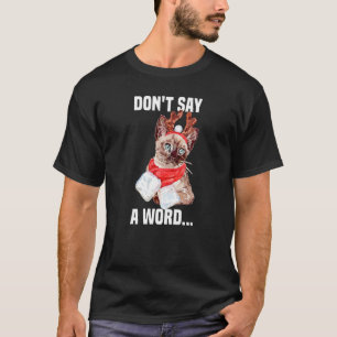 Camiseta Gato Fofo com Fantasia de Rena sem Palavras