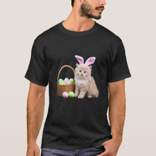 Camiseta Gato Fofo com Orelhas de Coelho Diversão Amante de