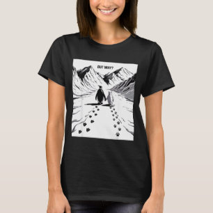 Camiseta Gato fofo com pinguim mas por que montanhas para h