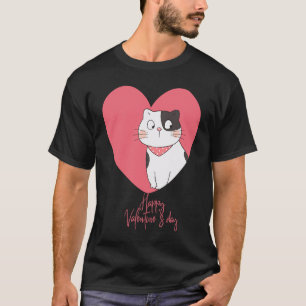 Camiseta Gato Fofo Coração Dia dos Namorados Garotas Mulher